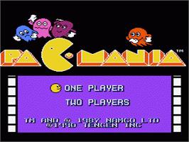 Title screen of Pac-Mania on the Nintendo NES.