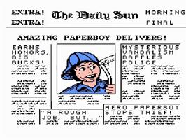 Title screen of Paperboy on the Nintendo NES.