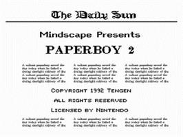 Title screen of Paperboy 2 on the Nintendo NES.