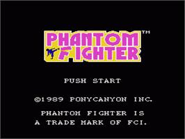 Title screen of Phantom Fighter on the Nintendo NES.