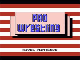 Title screen of Pro Wrestling on the Nintendo NES.