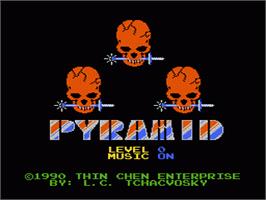 Title screen of Pyramid on the Nintendo NES.