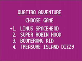 Title screen of Quattro Adventure on the Nintendo NES.