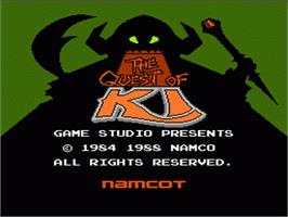 Title screen of Quest of Ki on the Nintendo NES.