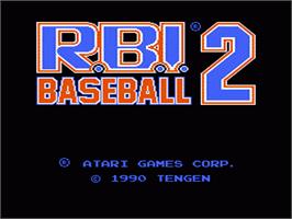 Title screen of RBI Baseball 2 on the Nintendo NES.