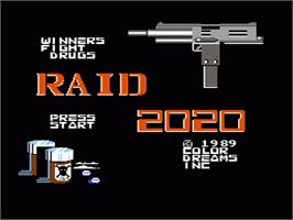 Title screen of Raid 2020 on the Nintendo NES.