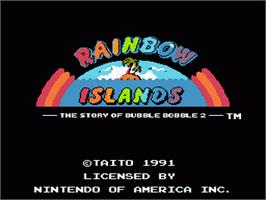 Title screen of Rainbow Islands on the Nintendo NES.