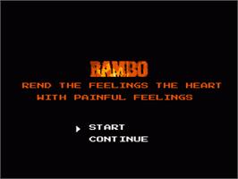 Title screen of Rambo on the Nintendo NES.