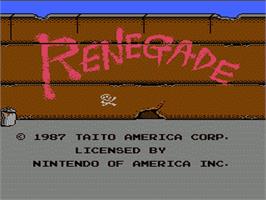 Title screen of Renegade on the Nintendo NES.