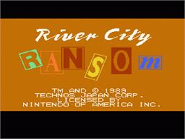 Title screen of River City Ransom on the Nintendo NES.