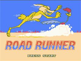 Title screen of Road Runner on the Nintendo NES.