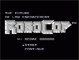 Title screen of Robocop on the Nintendo NES.