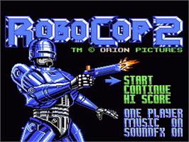Title screen of Robocop 2 on the Nintendo NES.