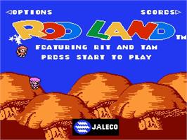 Title screen of Rodland on the Nintendo NES.