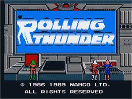 Title screen of Rolling Thunder on the Nintendo NES.