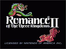 Title screen of Romance of the Three Kingdoms 2 on the Nintendo NES.