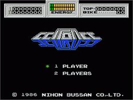 Title screen of Seicross on the Nintendo NES.