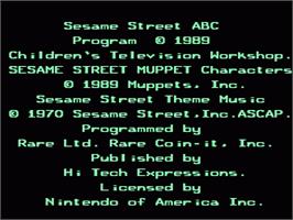 Title screen of Sesame Street A B C on the Nintendo NES.