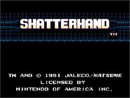 Title screen of Shatterhand on the Nintendo NES.