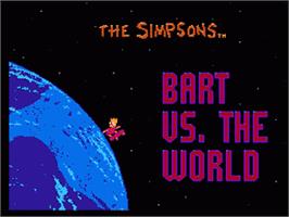 Title screen of Simpsons: Bart vs. the World on the Nintendo NES.