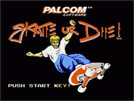 Title screen of Skate or Die on the Nintendo NES.