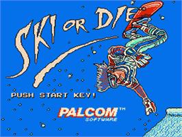 Title screen of Ski or Die on the Nintendo NES.