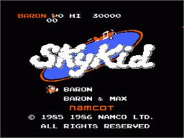 Title screen of Sky Kid on the Nintendo NES.