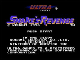 Title screen of Snake's Revenge on the Nintendo NES.