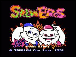 Title screen of Snow Bros. Nick & Tom on the Nintendo NES.
