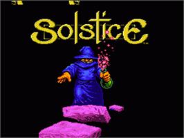 Title screen of Solstice: The Quest for the Staff of Demnos on the Nintendo NES.