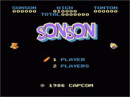 Title screen of Son Son on the Nintendo NES.