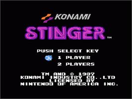Title screen of Stinger on the Nintendo NES.