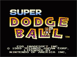 Title screen of Super Dodge Ball on the Nintendo NES.