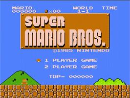 Title screen of Super Mario Bros. on the Nintendo NES.