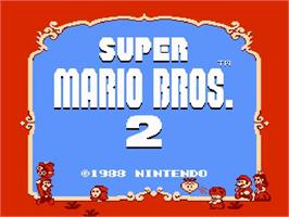 Title screen of Super Mario Bros. 2 on the Nintendo NES.