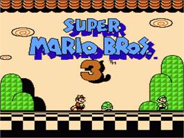 Title screen of Super Mario Bros. 3 on the Nintendo NES.