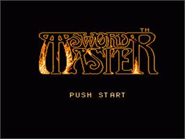 Title screen of Sword Master on the Nintendo NES.