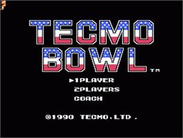 Title screen of Tecmo Bowl on the Nintendo NES.
