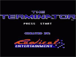 Title screen of Terminator on the Nintendo NES.