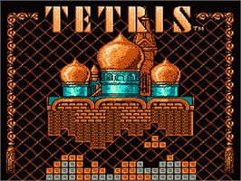 Title screen of Tetris on the Nintendo NES.