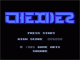 Title screen of Thexder on the Nintendo NES.