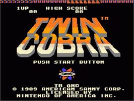 Title screen of Twin Cobra on the Nintendo NES.