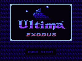 Title screen of Ultima III: Exodus on the Nintendo NES.