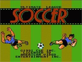 Title screen of Ultimate League Soccer on the Nintendo NES.