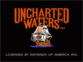 Title screen of Uncharted Waters on the Nintendo NES.
