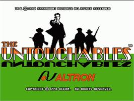 Title screen of Untouchables on the Nintendo NES.