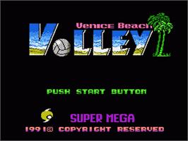 Title screen of Venice Beach Volleyball on the Nintendo NES.