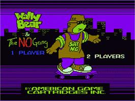 Title screen of Wally Bear and the NO! Gang on the Nintendo NES.