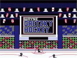 Title screen of Wayne Gretzky Hockey on the Nintendo NES.