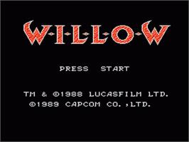Title screen of Willow on the Nintendo NES.